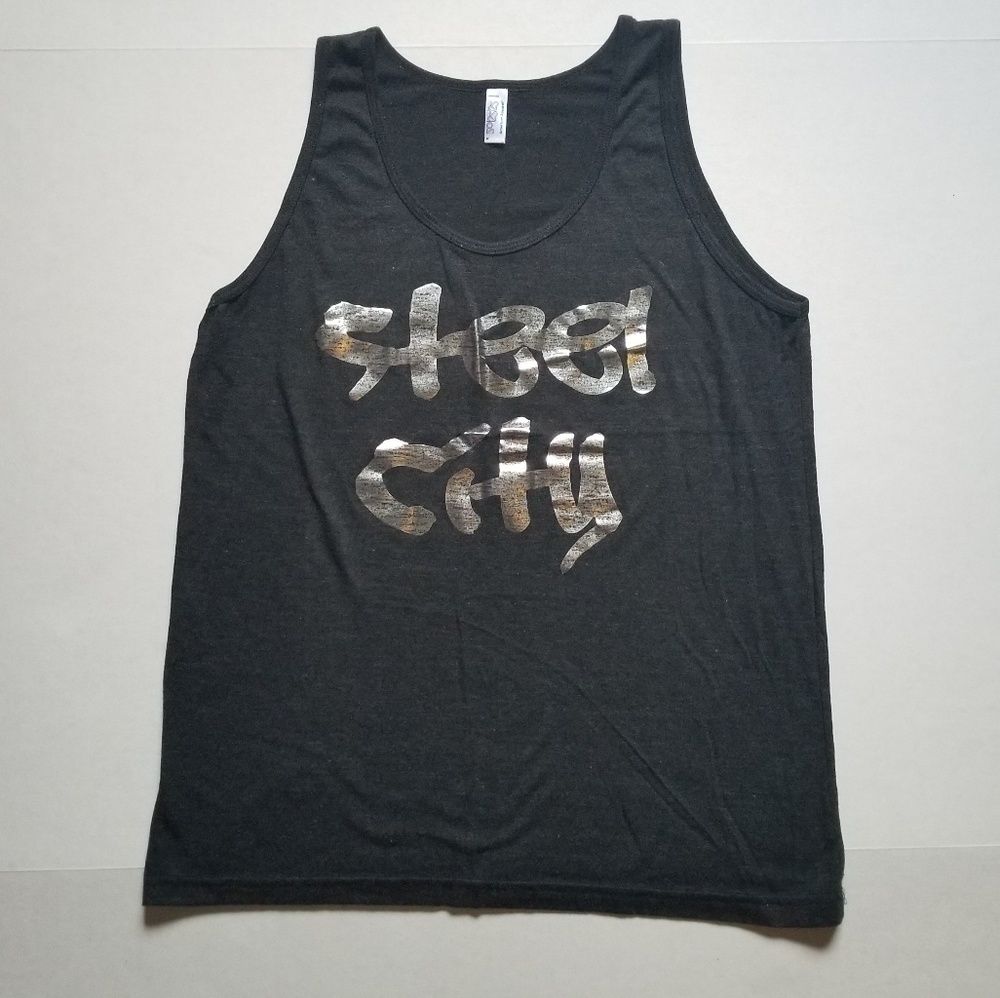 American Apparel black logo steel city tank size Medium